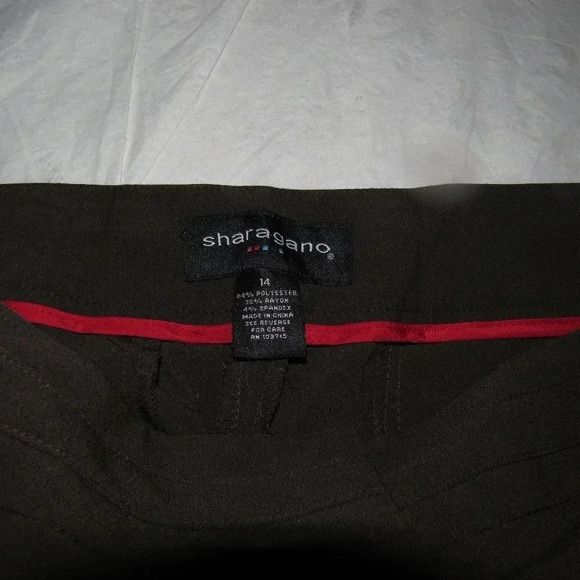 NWT SHARAGANO Amanda Stretch Brown Career Pants 14 - Picture 5 of 6
